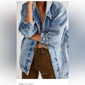 We The Free Flawless Hooded Denim Jacket (oversized denim jacket with hood) XS